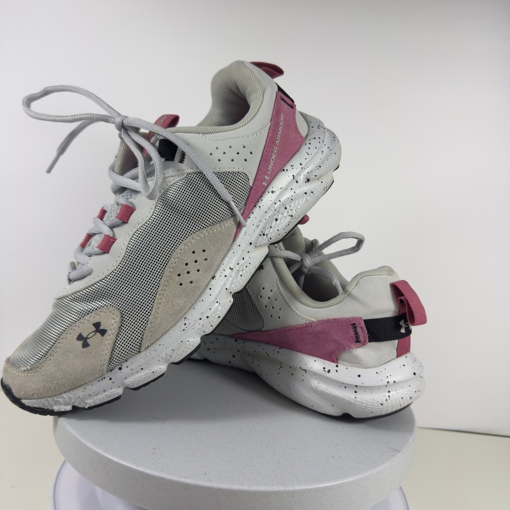 Under Armour Charged Verssert Speckle Womens Size 11 Grey Pink Running Shoes